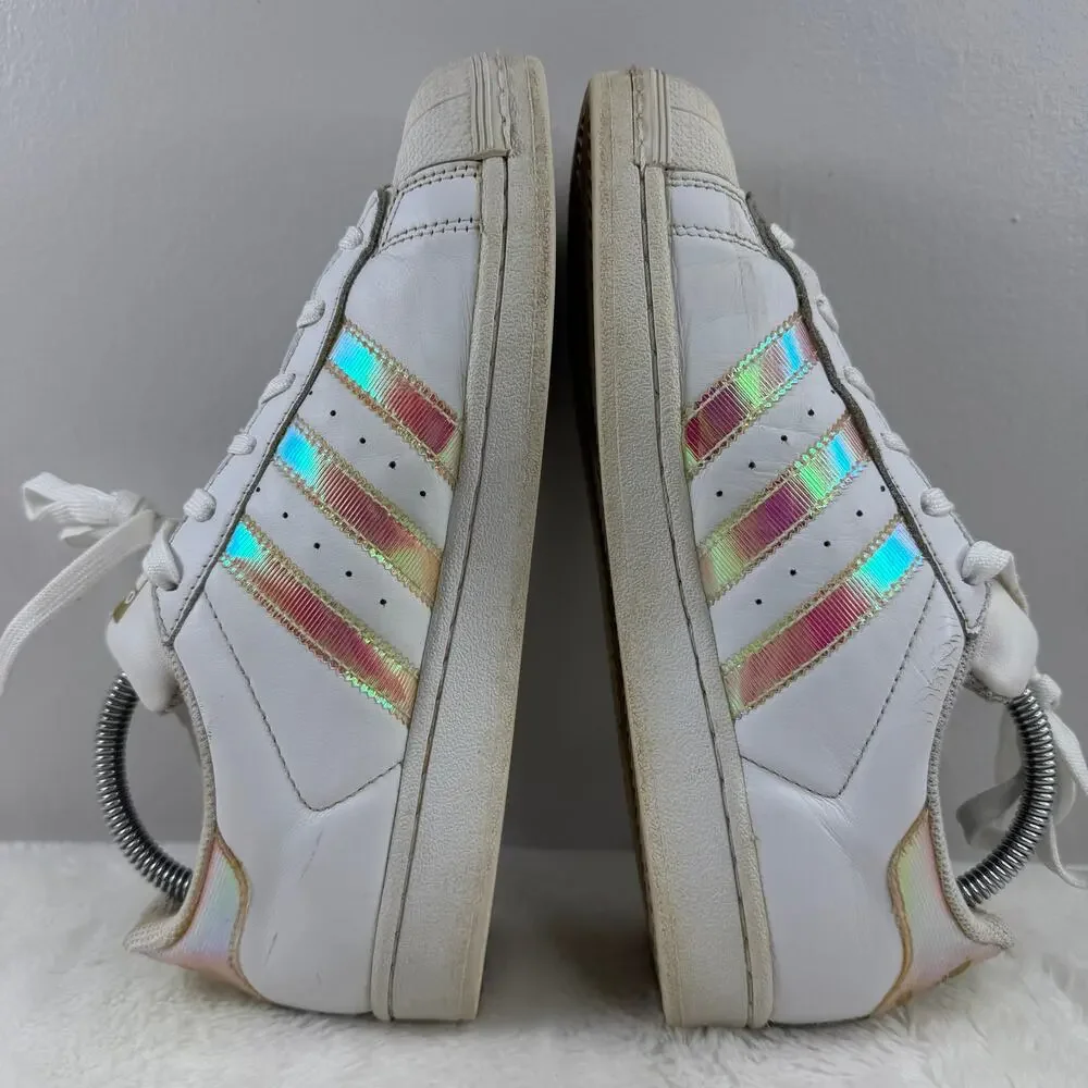 Adidas Superstar Low Youth White Iridescent Size 7